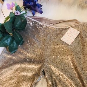 Free People Sequined Bell-Bottoms